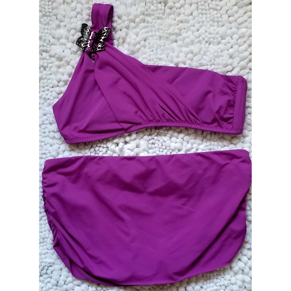 BECCA By Rebecca V. 2 PC Set Bikini Bathing Suit Swimsuit Fushia Women's Small!